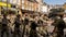 Northampton UK: 29 June 2019 - Armed Forces Day Parade Troops marching on Market Square