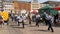 Northampton UK: 29 June 2019 - Armed Forces Day Parade Troops marching on Market Square