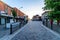 Northampton, UK - Aug 10, 2017: Clear Sky morning view of Abington Street in Northampton Town Centre