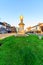 Northampton, UK - Aug 10, 2017: Clear Sky morning view of Charles Branlaugh Monument on Abinton Street Northampton Town