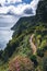 Northeast of the island of Sao Miguel in the Azores. Viewpoint of Ponta do Sossego. Amazingly point of interest in a