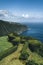 Northeast of the island of Sao Miguel in the Azores. Viewpoint of Ponta do Sossego. Amazingly point of interest in a