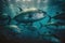 Northern Bluefin Tuna Fish Underwater Lush Nature by Generative AI