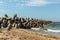 Northern Breakwater built as crucial part of Liepaja fortress and military port,Latvia.Favourite spot to watch sunset and fishing