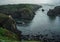 Northern California coastal cliffs with moody atmosphere at Mendocino