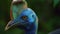 Northern cassowary walking in its forest in Papua New Guinea