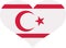 Northern Cyprus flag heart