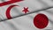 Northern Cyprus and Japan Flags, Breaking News, Political Diplomacy Crisis Concept