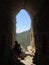 Northern Cyprus, the Mediterranean, the medieval fortress of the Crusaders, the exit through the arch.