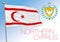 Northern Cyprus official national flag and coat of arms