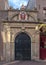 Northern Gate to the Walloon Church, adorned with skulls and Amsterdam Coat of Arms