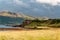 Northern Ireland. Coast and ruin of Red Bay Castle