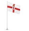 Northern Ireland flag on a flagpole white background 3D illustration