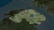Northern Ireland, United Kingdom - highlighted with capital. Satellite