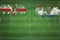 Northern Ireland vs Paraguay Soccer Match, national colors, national flags, soccer field, football game, Copy space