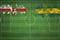 Northern Ireland vs Sweden Soccer Match, national colors, national flags, soccer field, football game, Copy space