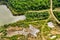 Northern landscape. Endless forests and swamp. Airview