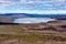 Northern landscape. The lake is ice-covered. Impenetrable swamps in the north