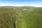 Northern landscape. Top view of mountain river