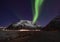 Northern lights above Mt. Himmeltinden in Lofoten islands