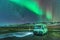 The Northern Lights (aurora borealis) as seen from Iceland.