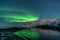 Northern lights, Aurora Borealis, Devil Teeth mountains in the background, Tungeneset, Senja, Norway