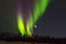 Northern Lights, Aurora borealis, over snowscape