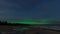 Northern lights (aurora polaris) in Ladoga lake near Saint Petersburg. Short timelapse video. Space Star Trails Timelaps