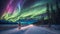 Northern Lights Cyclist: A Nocturnal Adventure Beneath the Aurora