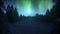 Northern Lights Landscape with Stars and Falling Snow Loop Background