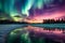 northern lights night view aurora lights dream scene