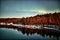 Northern lights over Skellefte River in Swedish lapland