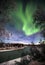 Northern lights over Soldotna Alaska and the Kenai river