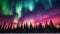 The Northern Lights with vibrant ribbons of dancing colors illuminating the night sky. Generative AI