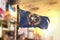 Northern Mariana Islands Flag Against City Blurred Background At