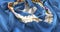 Northern Mariana Islands Flag Ruffled Beautifully Waving Macro C