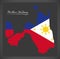 Northern Mindanao map of the Philippines with Philippine national flag illustration