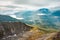 Northern Norway mountain landscape aerial view beautiful rays of light scandinavian nature