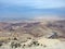 Northern part of Jordan. Moses mountain Nebo. Panorama from bird`s-eye view.