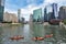 Northern Riverwalk on North Branch Chicago River in Chicago, Ill