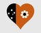 Northern Territory of Australia Heart Flag. NT AUS Love Shape Flag. Australian Territory Banner Icon Sign Symbol Clipart EPS