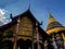 Northern Thai art patterns on various parts of the chapel and pagoda in the temple