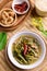 Northern Thai food, Sour soup Thai flowering bok choy with pork