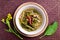 Northern Thai food, Sour soup Thai flowering bok choy with pork