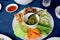 Northern Thai sausage and Green chilli dip with boiled vegetable