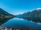 Norway - A beautiful mountain chain reflecting itself in the calm water