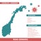 Norway Europe Country Map. Covid-29, Corona Virus Map Infographic Vector Template EPS 10