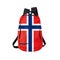Norway flag backpack isolated on white