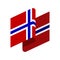 Norway Flag isolated. Norwegian ribbon banner. state symbol