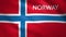 Norway flag with the name of the country